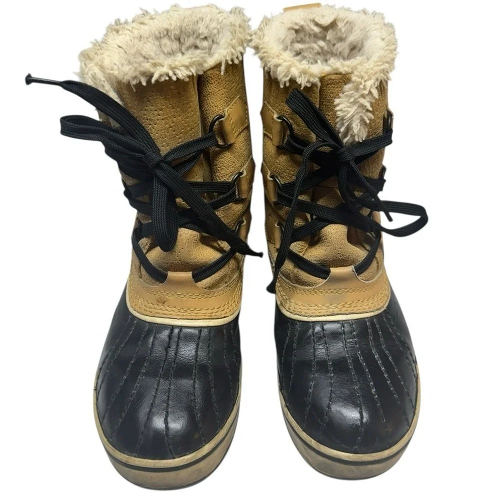 Sorel Womens Tivoli Waterproof Boots Size 8 Duck Fleece Leather Winter Winter